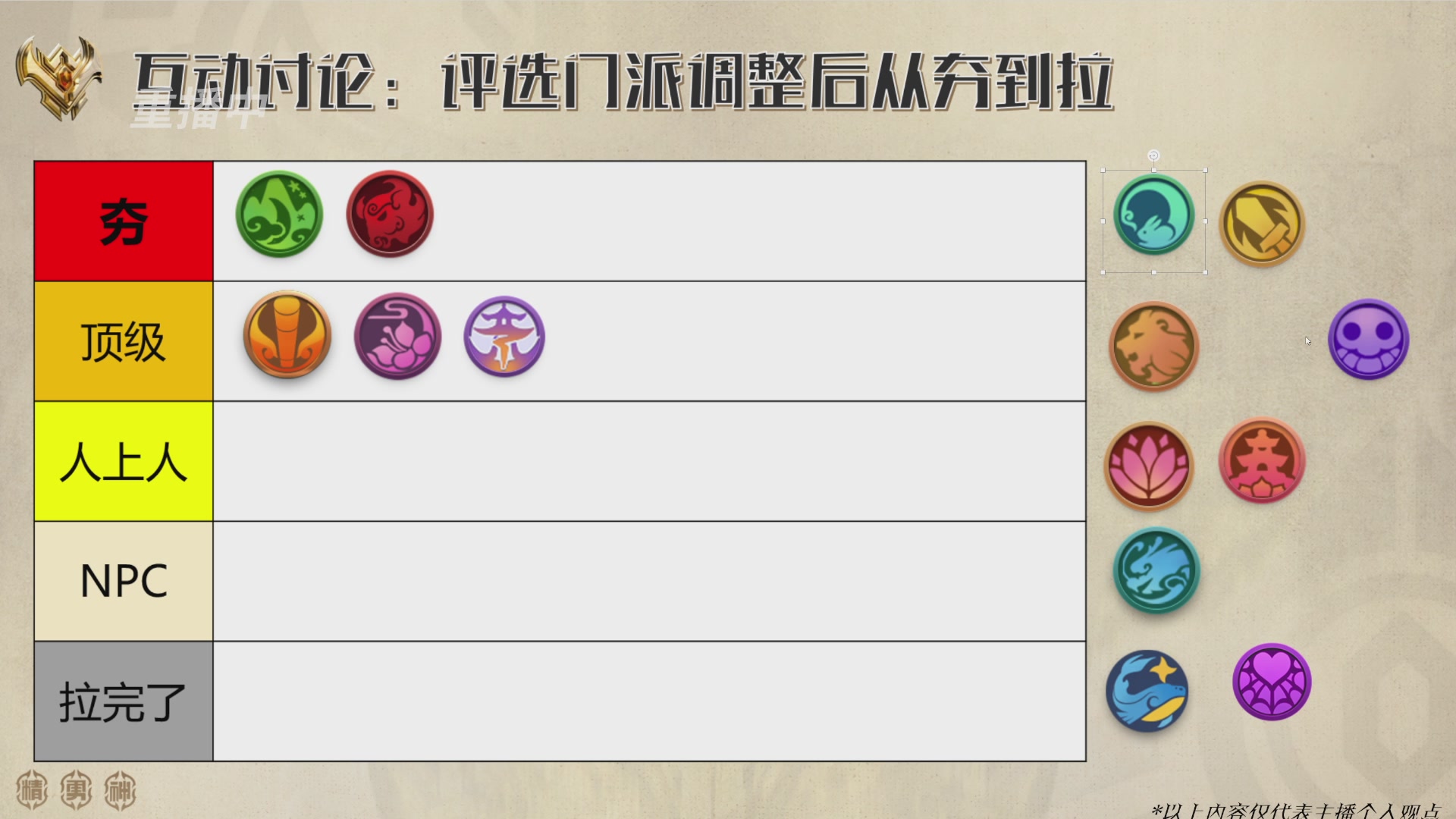 巅峰茶话局-门派调整详解