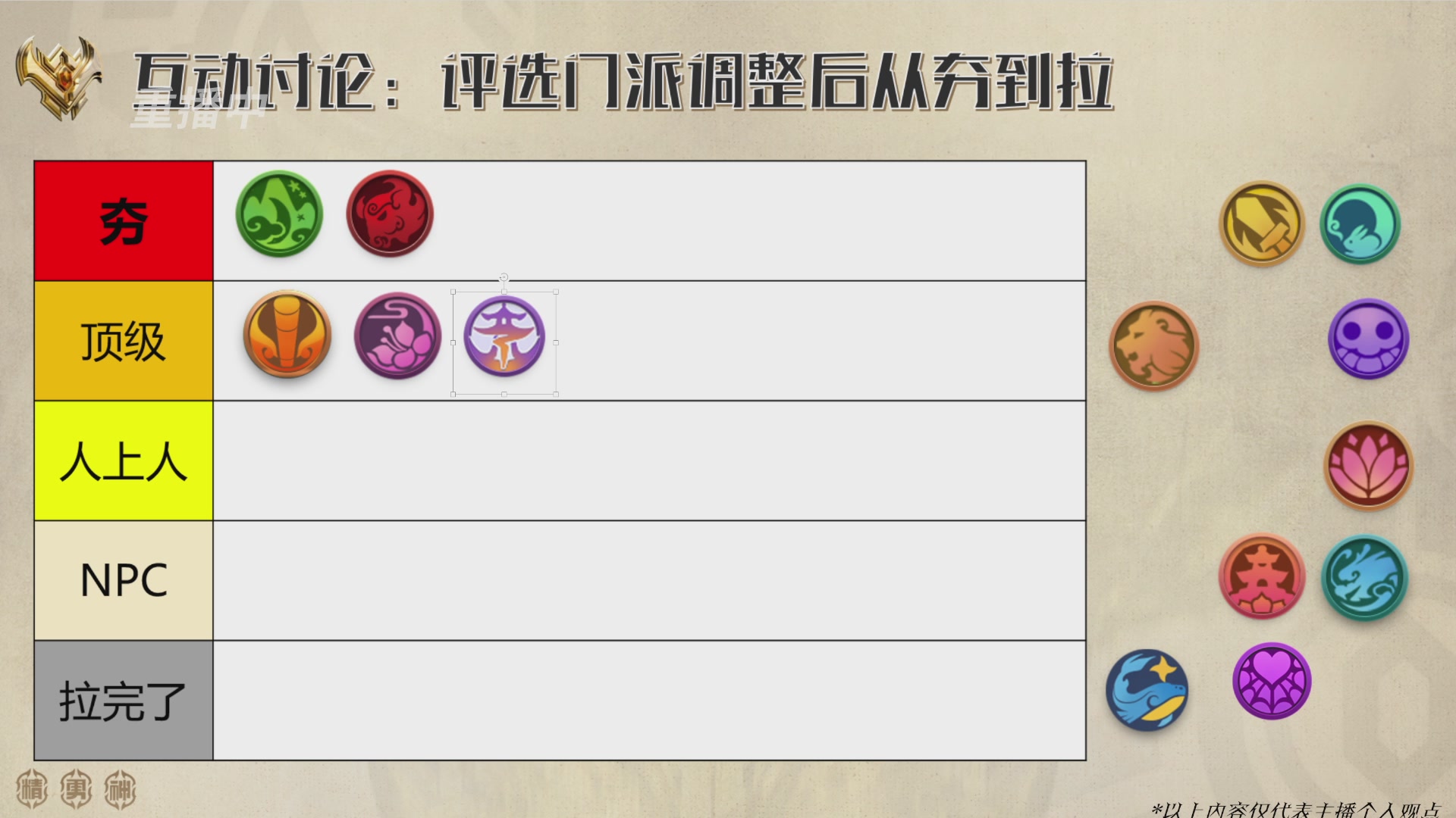 巅峰茶话局-门派调整详解