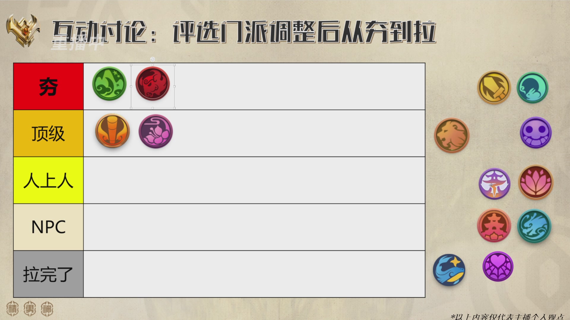 巅峰茶话局-门派调整详解