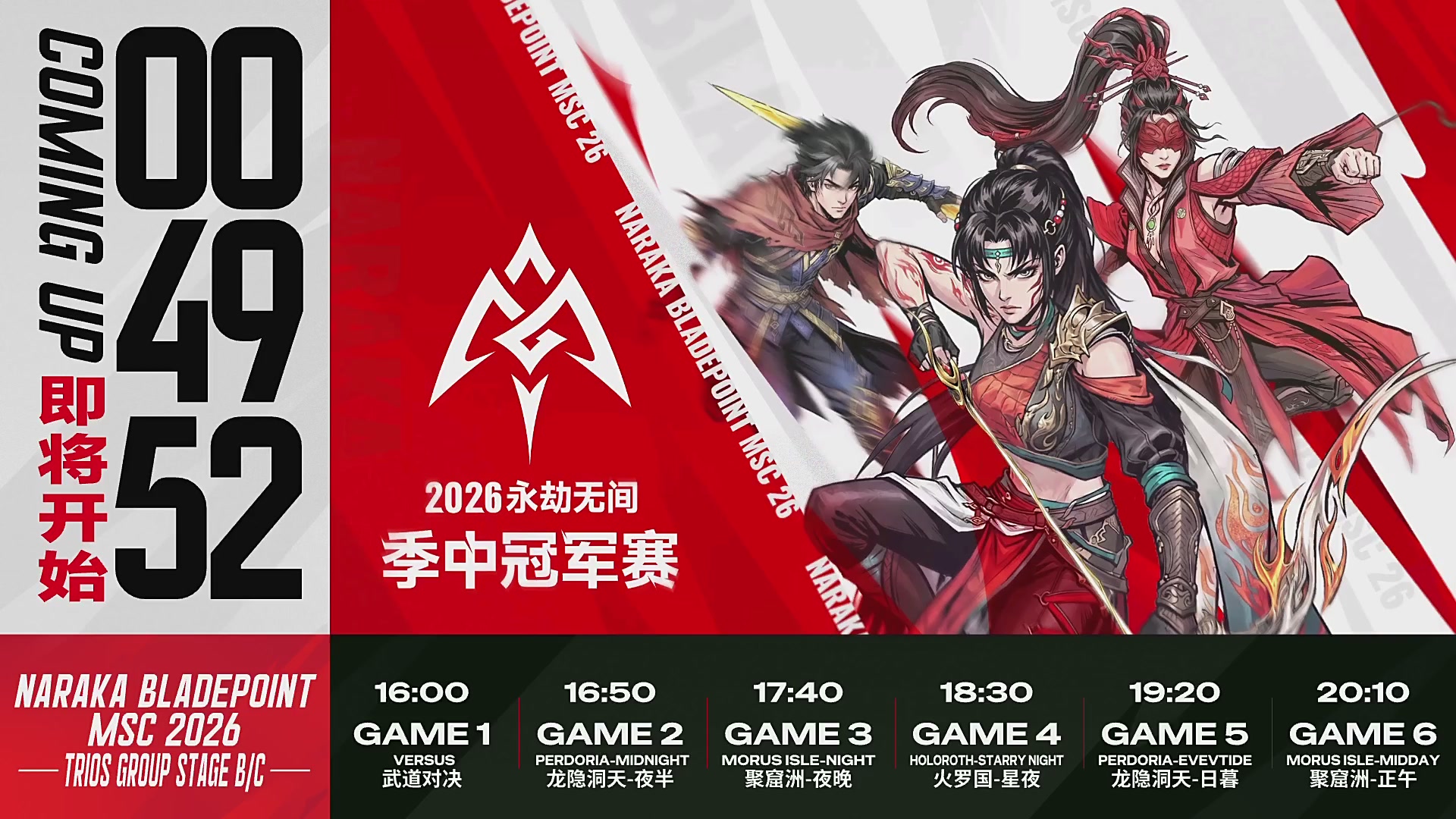 2026永劫无间季中冠军赛三排小组赛B/C组