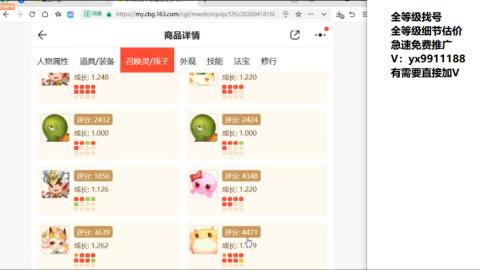 全等级帮找号细节估价