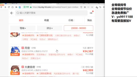 全等级帮找号细节估价