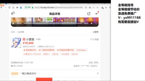 全等级帮找号细节估价