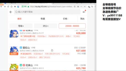 全等级帮找号细节估价