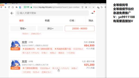 全等级帮找号细节估价