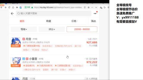 全等级帮找号细节估价