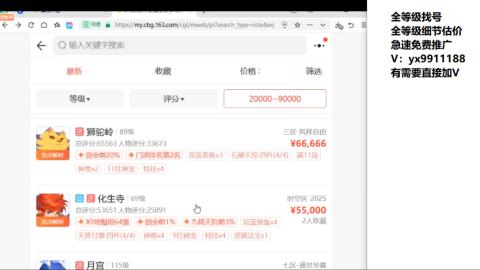 全等级帮找号细节估价