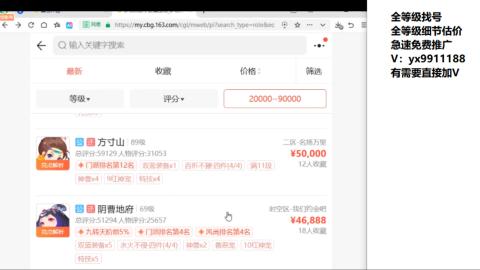 全等级帮找号细节估价