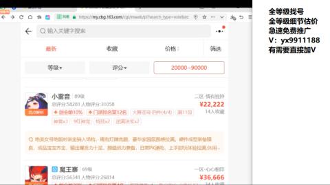 全等级帮找号细节估价