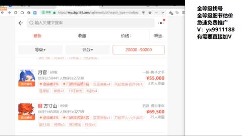 全等级帮找号细节估价