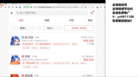 全等级帮找号细节估价