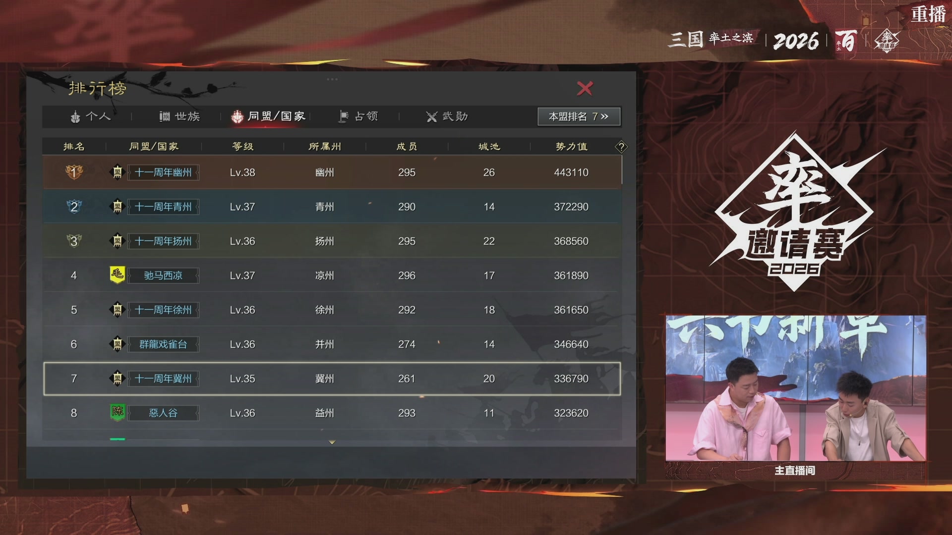 率土之滨百家邀请赛风云十三州第七期