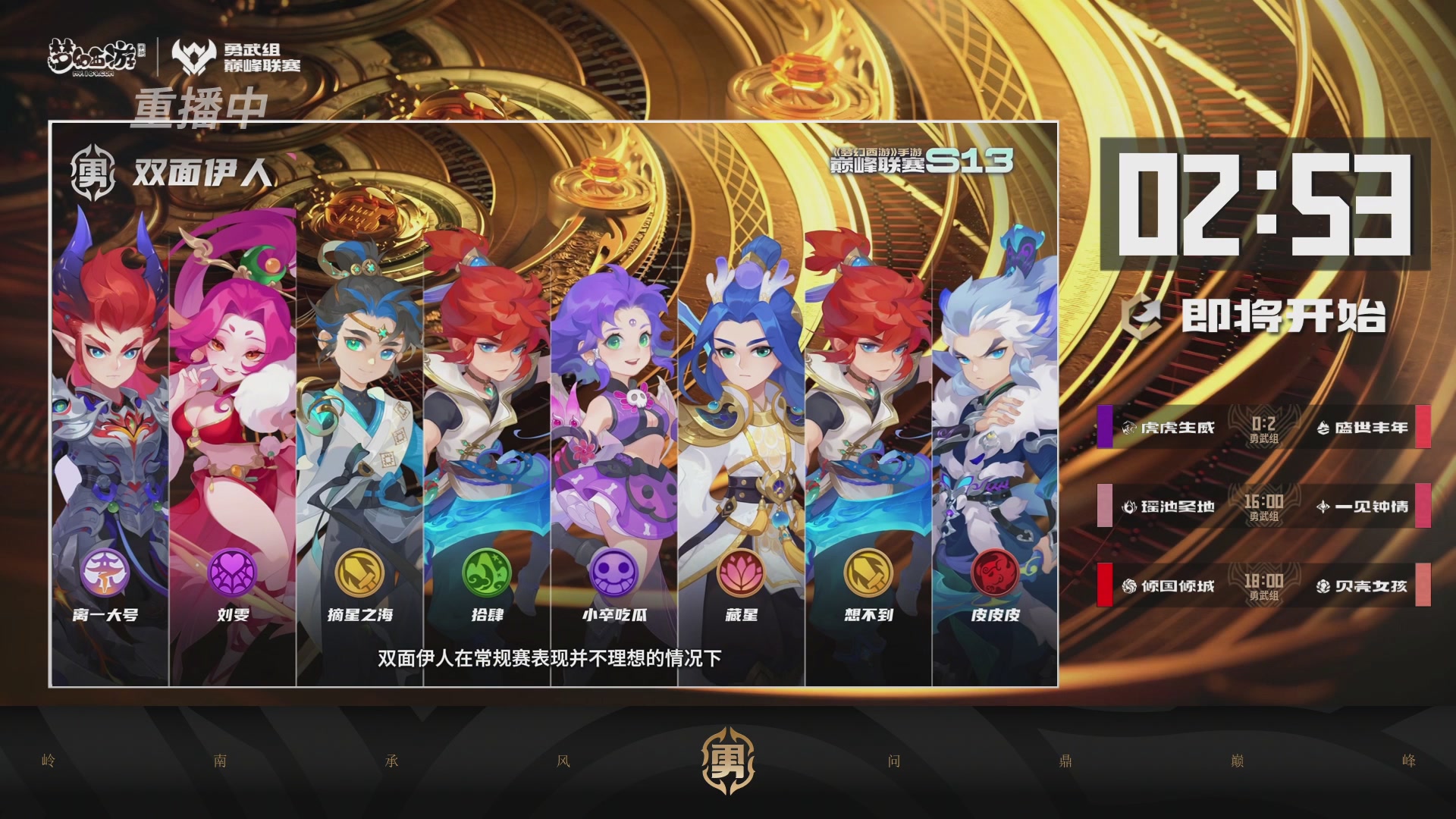 巅峰联赛S13–勇武组第六轮